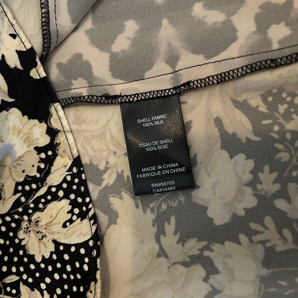 Rebecca Taylor Top Womens Gold Leaf Fleur Silk Long Sleeve Blouse Beige Sz 6 - Picture 8 of 8